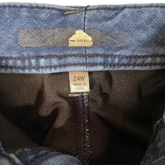 Seven‎ 7 Tummyless Women's Plus Size 24W Jeans Denim Straight High Rise Skinny - Picture 3 of 9